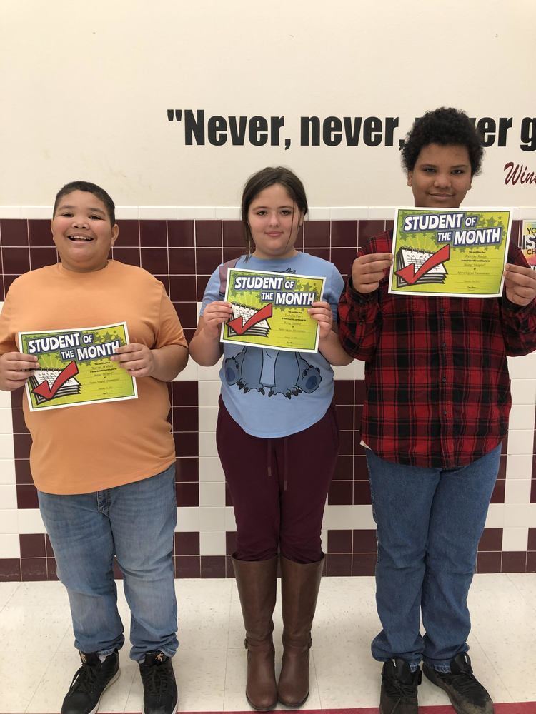 UPPER ELEMENTARY JANUARY STUDENTS OF THE MONTH