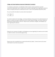 ACT/SAT STAKEHOLDER SURVEY